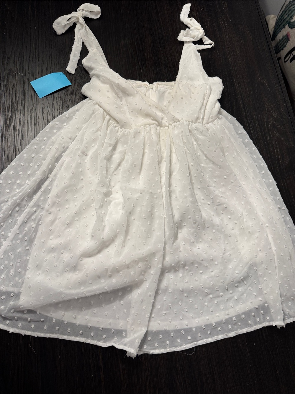 Lucy in the Sky Ivory Swiss Dot Tie-Shoulder Camisole